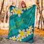 Palau Polynesian Custom Personalised Blanket - Plumeria With Blue Ocean 5