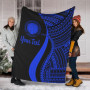 Northern Mariana Islands Custom Personalised Premium Blanket - Blue Polynesian Tentacle Tribal Pattern 1