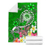 FSM Custom Personalised Premium Blanket - Turtle Plumeria (Green) 7