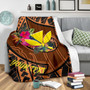 Hawaii Kanaka Maoli Premium Blanket - Polynesian Hook And Hibiscus 3