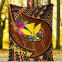 Hawaii Kanaka Maoli Premium Blanket - Polynesian Hook And Hibiscus 5