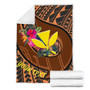 Hawaii Kanaka Maoli Premium Blanket - Polynesian Hook And Hibiscus 7