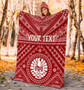 Tahiti Personalised Premium Blanket - Tahiti Seal In Polynesian Tattoo Style (Red) 4