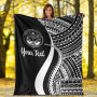 Marshall Islands Custom Personalised Premium Blanket - White Polynesian Tentacle Tribal Pattern Crest 5