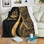 Vanuatu Custom Personalised Premium Blanket - Gold Polynesian Tentacle Tribal Pattern 2
