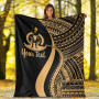 Vanuatu Custom Personalised Premium Blanket - Gold Polynesian Tentacle Tribal Pattern 6