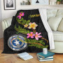 Northern Mariana Islands Polynesian Blanket - Plumeria Tribal 1