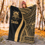 Tuvalu Premium Blanket - Gold Polynesian Tentacle Tribal Pattern 5