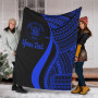 Niue Custom Personalised Premium Blanket - Blue Polynesian Tentacle Tribal Pattern 1