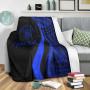 Niue Custom Personalised Premium Blanket - Blue Polynesian Tentacle Tribal Pattern 3
