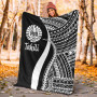 Tahiti Premium Blanket - White Polynesian Tentacle Tribal Pattern 5