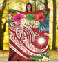 Marshall Islands Polynesian Premium Blanket - Summer Plumeria (Red) 5