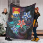 Kiribati Premium Blanket - Plumeria Flowers Style 4