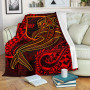 Fiji Premium Blanket  - Red Shark Polynesian Tattoo 3