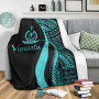 Vanuatu Premium Blanket - Turquoise Polynesian Tentacle Tribal Pattern 4