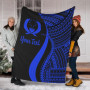 Pohnpei Custom Personalised Premium Blanket - Blue Polynesian Tentacle Tribal Pattern 1