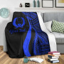 Pohnpei Custom Personalised Premium Blanket - Blue Polynesian Tentacle Tribal Pattern 4