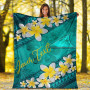 Tokelau Polynesian Custom Personalised Blanket - Plumeria With Blue Ocean 5