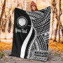 Northern Mariana Islands Custom Personalised Premium Blanket - White Polynesian Tentacle Tribal Pattern 5