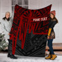 Kosrae Personalised Premium Blanket - Kosrae Seal In Heartbeat Patterns Style (Red) 6