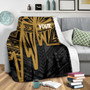 Kosrae Personalised Premium Blanket - Kosrae Seal In Heartbeat Patterns Style (Gold) 5