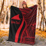 Tokelau Custom Personalised Premium Blanket - Red Polynesian Tentacle Tribal Pattern 5