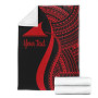 Tokelau Custom Personalised Premium Blanket - Red Polynesian Tentacle Tribal Pattern 7
