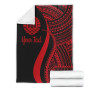 Tahiti Custom Personalised Premium Blanket - Red Polynesian Tentacle Tribal Pattern 7