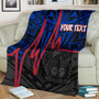 Samoa Personalised Premium Blanket - Samoa Seal With Polynesian Patterns In Heartbeat Style (Blue) 1