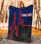 Samoa Personalised Premium Blanket - Samoa Seal With Polynesian Patterns In Heartbeat Style (Blue) 4