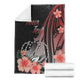 Pohnpei Personalised Custom Premium Blanket - Red Polynesian Hibiscus Pattern Style 7
