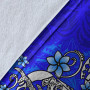 Kosrae Premium Blanket - Turtle Plumeria (Blue) 3