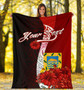 Tuvalu Polynesian Custom Personalised Premium Blanket - Coat Of Arm With Hibiscus 5