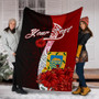 Tuvalu Polynesian Custom Personalised Premium Blanket - Coat Of Arm With Hibiscus 6