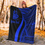 New Caledonia Custom Personalised Premium Blanket - Blue Polynesian Tentacle Tribal Pattern Crest 5