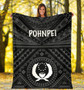 Pohnpei Premium Blanket - Pohnpei Seal With Polynesian Tattoo Style (Black) 6