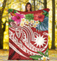 Nauru Polynesian Premium Blanket - Summer Plumeria (Red) 5