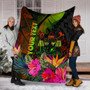 Fiji Polynesian Personalised Premium Blanket -  Hibiscus and Banana Leaves 6