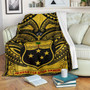 Samoa Premium Blanket - Samoa Coat Of Arm, Polynesian Tattoo Golden 1