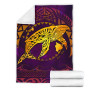 Polynesian Hawaii Premium Blanket - Whale Hawaii Map Purple Galaxy 7