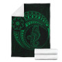 Seahorse Polynesian Blanket - Polynesian Tattoo Green 7