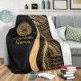 American Samoa Premium Blanket - Gold Polynesian Tentacle Tribal Pattern 4