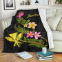 Hawaii Polynesian Custom Personalised Blanket - Plumeria Tribal 1