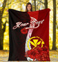 Hawaii Polynesian Custom Personalised Premium Blanket - Coat Of Arm With Hibiscus 6