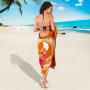 Yap Polynesian Custom Personalised Sarong - Orange Floral With Seal 3