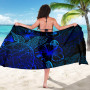 Yap Sarong - Turtle Hibiscus Pattern Blue 5