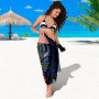 Northern Mariana Islands Polynesian Sarong - Blue Turtle Hibiscus 2