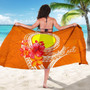 Palau Polynesian Custom Personalised Sarong - Orange Floral With Seal 5