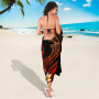 Guam Polynesian Sarong - Plumeria Flowers And Waves 3