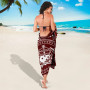 Samoa Personalised Sarong  - Samoa Seal In Polynesian Tattoo Style (Red) 3